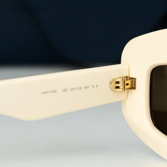 Loewe Men Sunglasses Crystal White Brown Rectangle LW4114IS  display picture 1